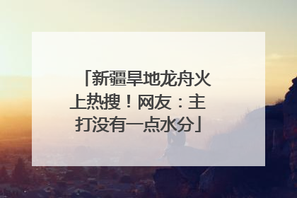 新疆旱地龙舟火上热搜！网友：主打没有一点水分