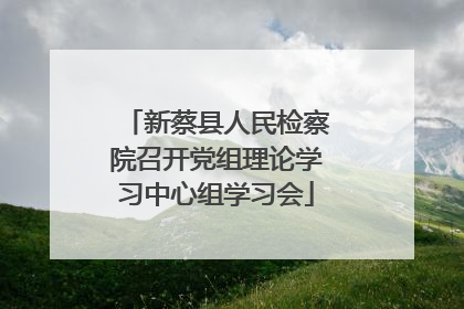 新蔡县人民检察院召开党组理论学习中心组学习会