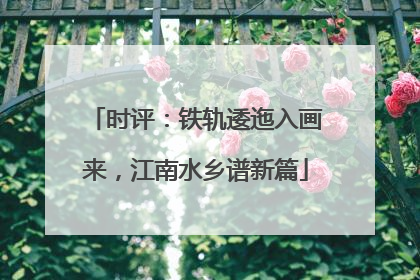 时评：铁轨逶迤入画来，江南水乡谱新篇