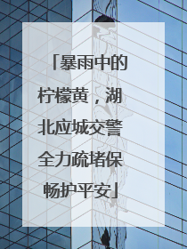 暴雨中的柠檬黄，湖北应城交警全力疏堵保畅护平安