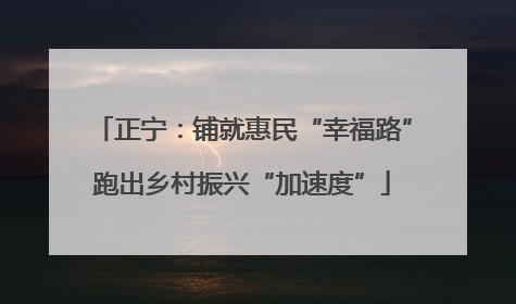 正宁：铺就惠民“幸福路”跑出乡村振兴“加速度”