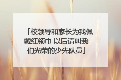 校领导和家长为我佩戴红领巾 以后请叫我们光荣的少先队员