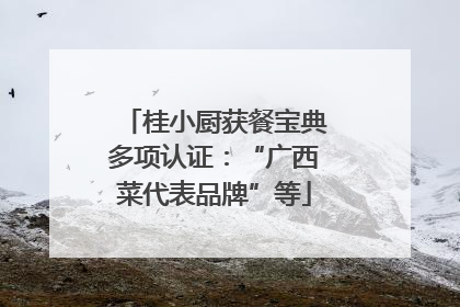 桂小厨获餐宝典多项认证：“广西菜代表品牌”等