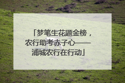 梦笔生花题金榜，农行助考赤子心——浦城农行在行动