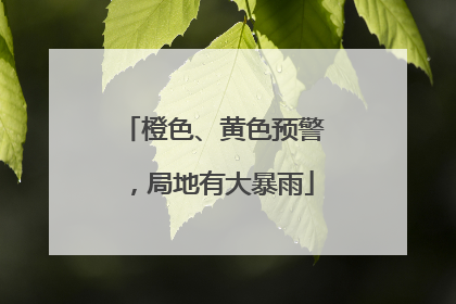 橙色、黄色预警，局地有大暴雨