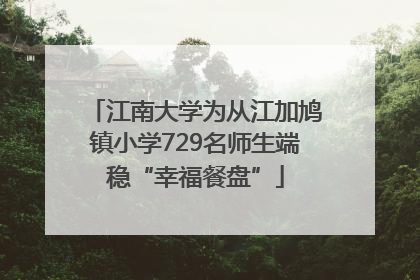 江南大学为从江加鸠镇小学729名师生端稳“幸福餐盘”