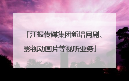 江报传媒集团新增网剧、影视动画片等视听业务