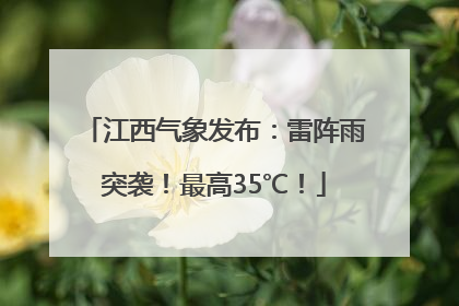 江西气象发布：雷阵雨突袭！最高35℃！