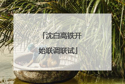 沈白高铁开始联调联试