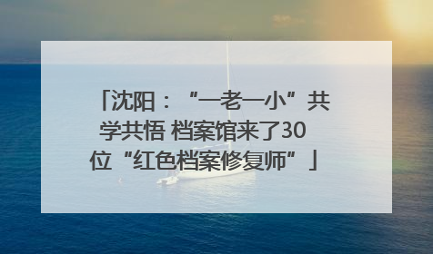 沈阳：“一老一小”共学共悟 档案馆来了30位“红色档案修复师”