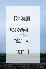 沙漠腹地民勤可“盐”可“甜”