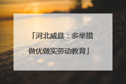 河北威县：多举措做优做实劳动教育