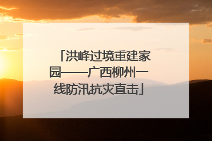 洪峰过境重建家园——广西柳州一线防汛抗灾直击