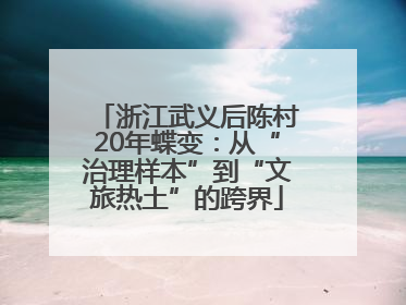 浙江武义后陈村20年蝶变：从“治理样本”到“文旅热土”的跨界