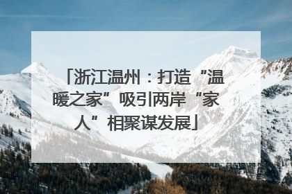 浙江温州：打造“温暖之家”吸引两岸“家人”相聚谋发展