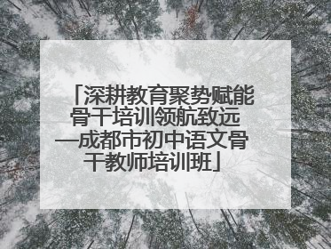 深耕教育聚势赋能 骨干培训领航致远—成都市初中语文骨干教师培训班