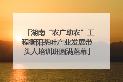湖南“农广助农”工程衡阳茶叶产业发展带头人培训班圆满落幕