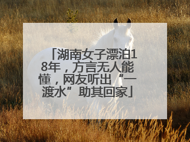 湖南女子漂泊18年，方言无人能懂，网友听出“一渡水”助其回家