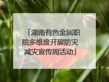 湖南有色金属职院多维度开展防灾减灾宣传周活动