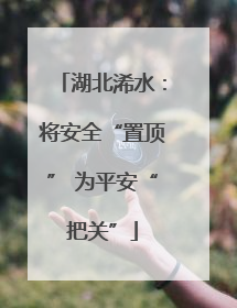 湖北浠水：将安全“置顶” 为平安“把关”