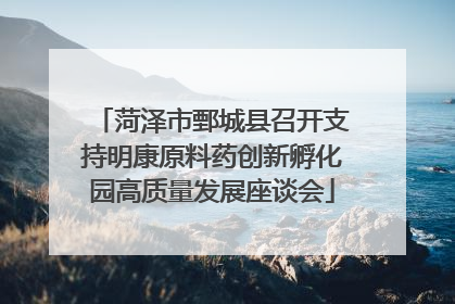 菏泽市鄄城县召开支持明康原料药创新孵化园高质量发展座谈会
