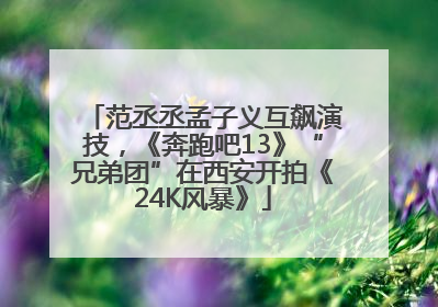 范丞丞孟子义互飙演技，《奔跑吧13》“兄弟团”在西安开拍《24K风暴》