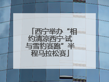 西宁举办“相约清凉西宁·试与雪豹赛跑”半程马拉松赛