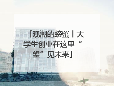 观潮的螃蟹丨大学生创业在这里“望”见未来