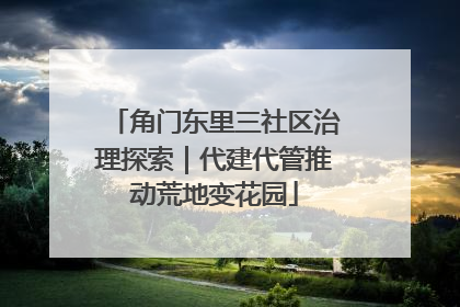 角门东里三社区治理探索｜代建代管推动荒地变花园