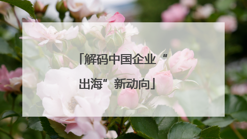 解码中国企业“出海”新动向