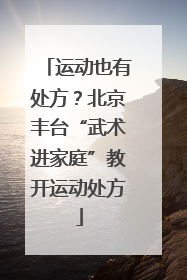 运动也有处方？北京丰台“武术进家庭”教开运动处方