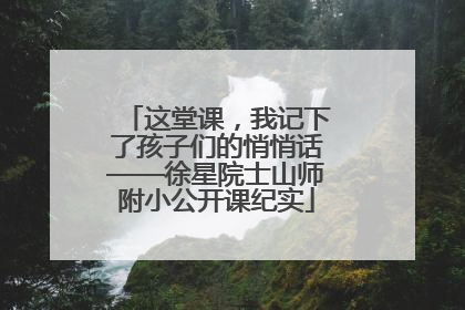 这堂课，我记下了孩子们的悄悄话——徐星院士山师附小公开课纪实