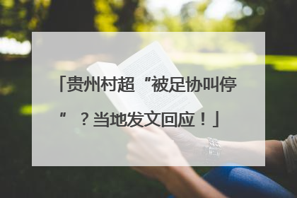 贵州村超“被足协叫停”？当地发文回应！