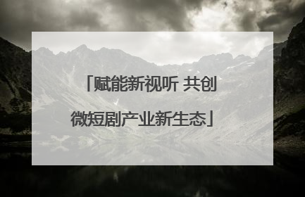 赋能新视听 共创微短剧产业新生态