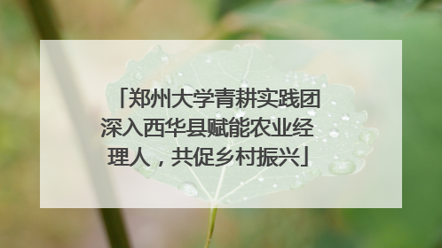 郑州大学青耕实践团深入西华县赋能农业经理人，共促乡村振兴