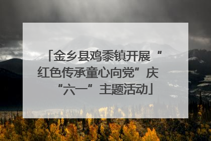 金乡县鸡黍镇开展“红色传承童心向党”庆“六一”主题活动