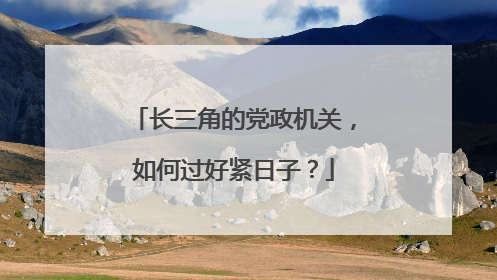 长三角的党政机关，如何过好紧日子？