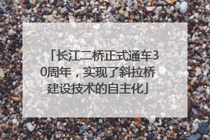 长江二桥正式通车30周年，实现了斜拉桥建设技术的自主化