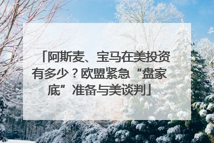 阿斯麦、宝马在美投资有多少？欧盟紧急“盘家底”准备与美谈判