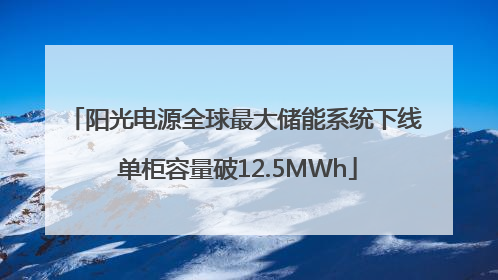 阳光电源全球最大储能系统下线 单柜容量破12.5MWh
