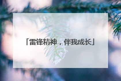 雷锋精神，伴我成长