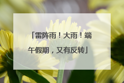 雷阵雨！大雨！端午假期，又有反转
