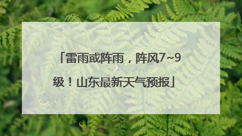 雷雨或阵雨，阵风7~9级！山东最新天气预报