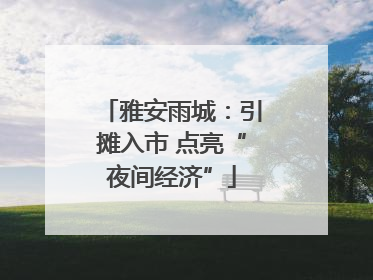 雅安雨城：引摊入市 点亮“夜间经济”