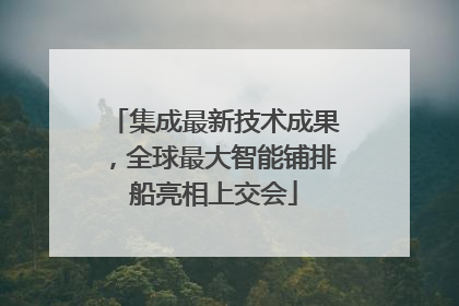 集成最新技术成果，全球最大智能铺排船亮相上交会