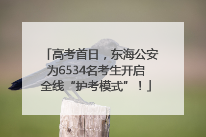高考首日，东海公安为6534名考生开启全线“护考模式”！
