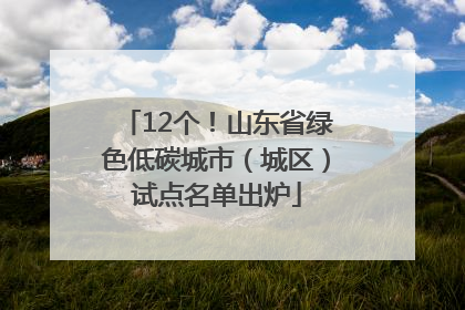 12个！山东省绿色低碳城市（城区）试点名单出炉