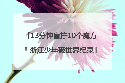 13分钟盲拧10个魔方！浙江少年破世界纪录