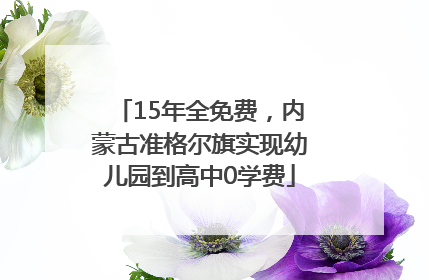 15年全免费，内蒙古准格尔旗实现幼儿园到高中0学费