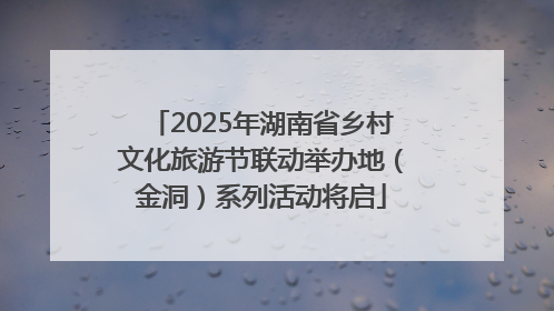 2025年湖南省乡村文化旅游节联动举办地（金洞）系列活动将启